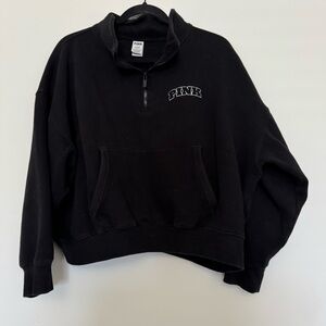 PINK Victoria's Secret Black quarter Zip Sweater